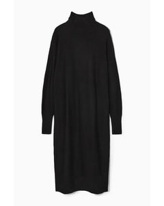 Longline Knitted Dress Black