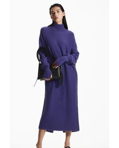 Longline Knitted Dress Indigo Blue