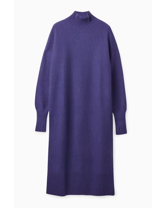 COS Longline Knitted Dress Indigo Blue