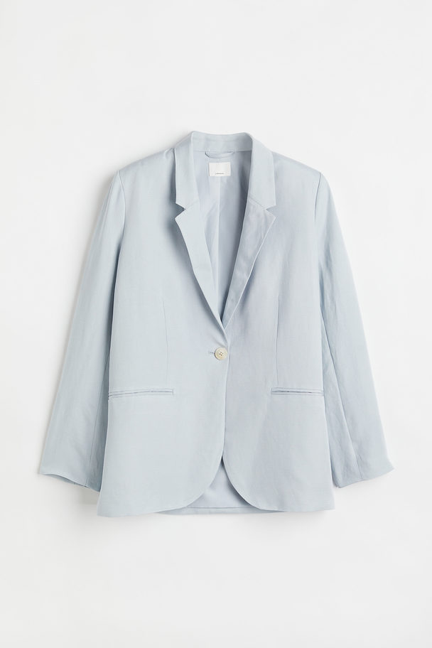 H&M Single-breasted Jacket Light Grey-blue