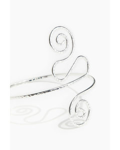Swirling Arm Cuff Silver-coloured