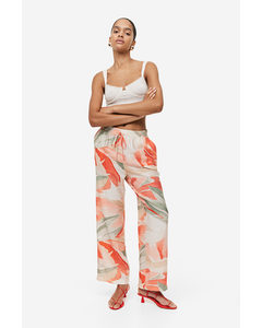 Wide Trousers Coral/patterned