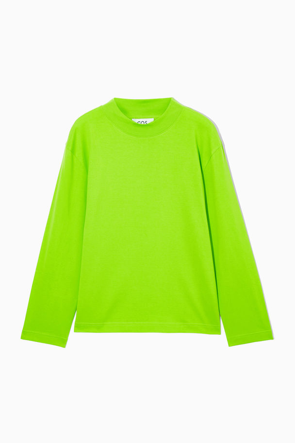 COS Long-sleeved Mock-neck T-shirt Green
