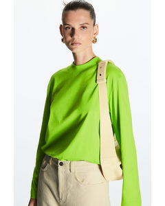 Long-sleeved Mock-neck T-shirt Green