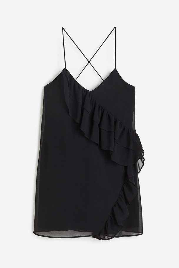 H&M Mini-jurk Met Volants Zwart