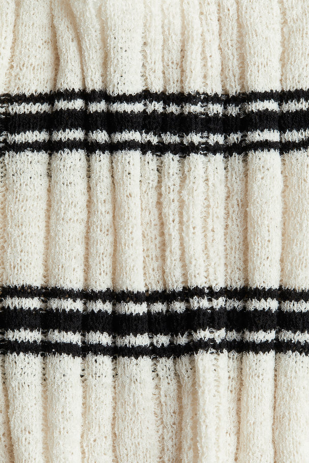 H&M Rib-knit Vest Top Cream/striped