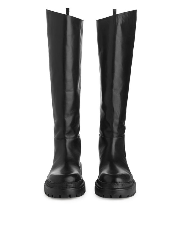ARKET High-shaft Chunky Leather Boots Black