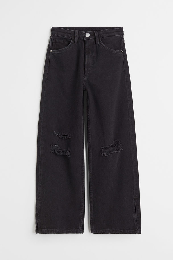 H&M Wide High Jeans Zwart