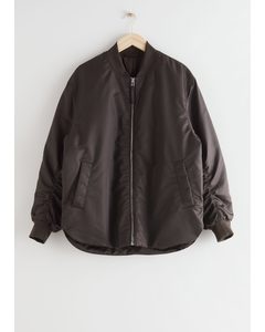 Oversized Zip Jacket Dark Brown
