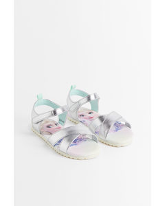 Shimmering Printed Sandals Silver-coloured/frozen