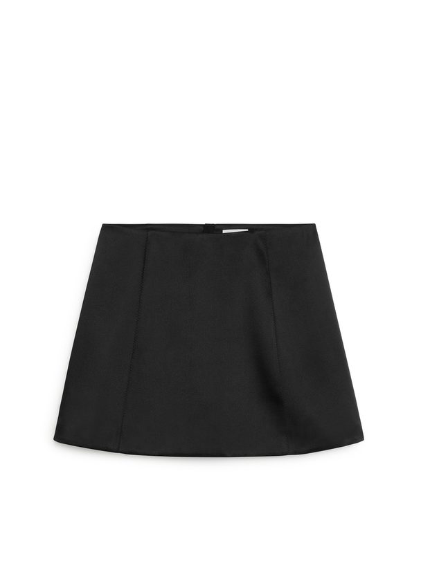 ARKET Satin Mini Skirt Black