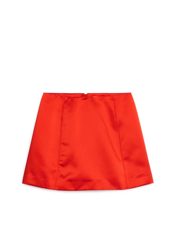 ARKET Satin Mini Skirt Bright Red