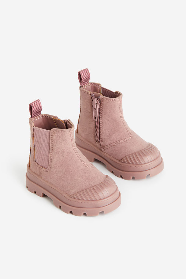H&M Chunky Chelsea Boots Dusty Pink