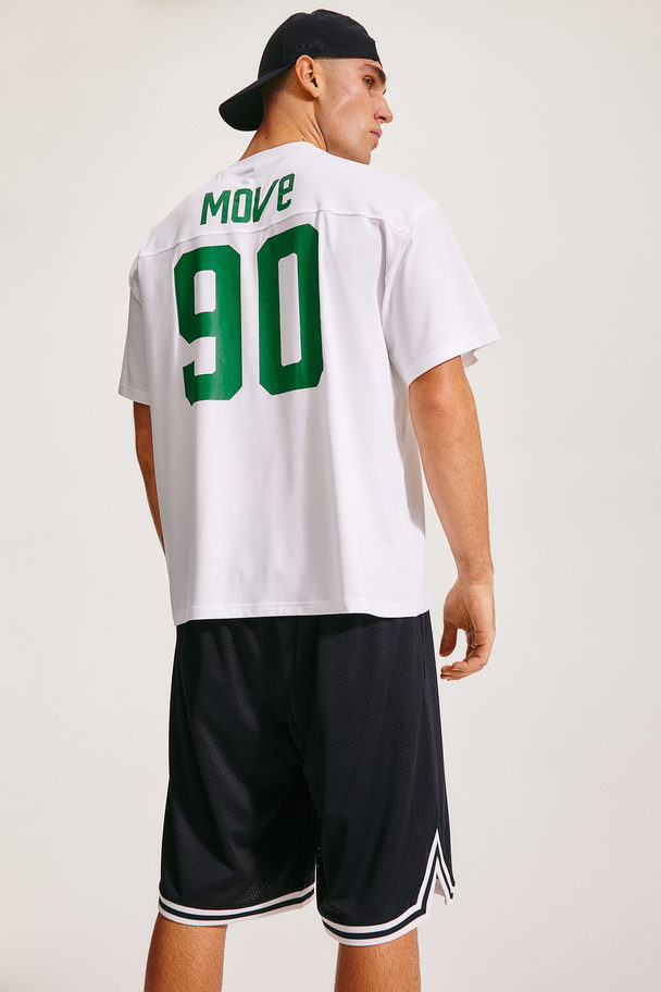 H&M DryMove™ Sportshirt in Loose Fit Weiß/Move 90