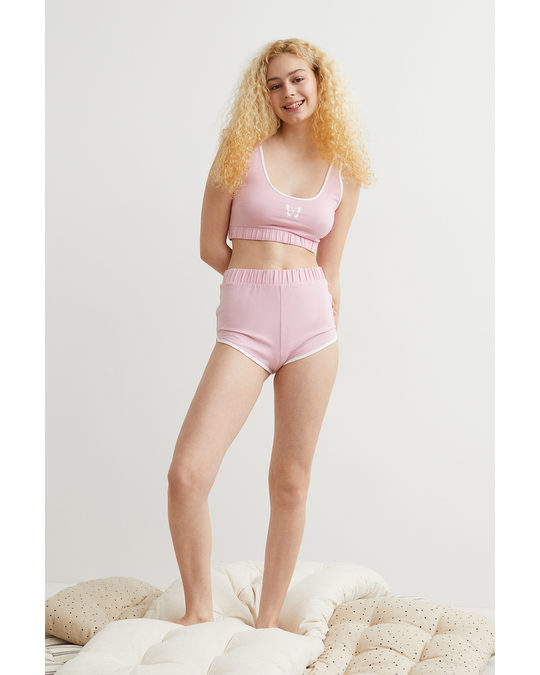 H&M 2-piece Top And Shorts Set Pink