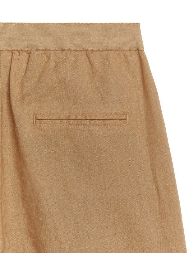 ARKET Linen Trousers Dark Beige