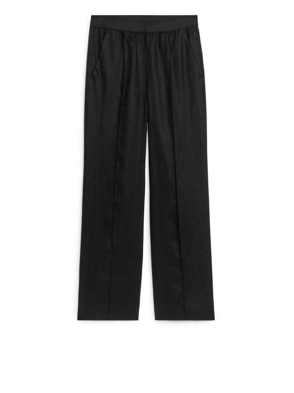 ARKET Linen Trousers Black