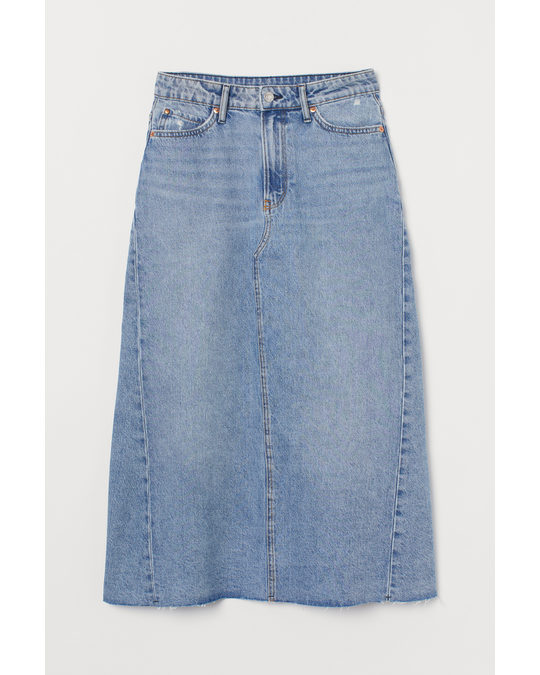H&M A-line Denim Skirt Denim Blue