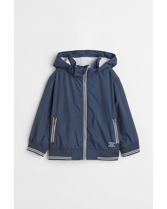 H&M Jersey-lined Jacket Navy Blue