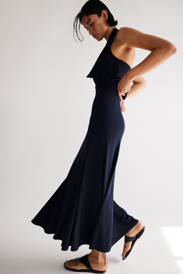 H&M A-line Jersey Skirt Navy Blue