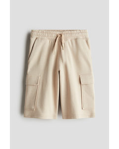 Cargo-Sweatshorts Hellbeige