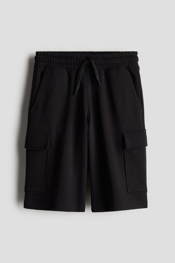 H&M Cargo-Sweatshorts Schwarz