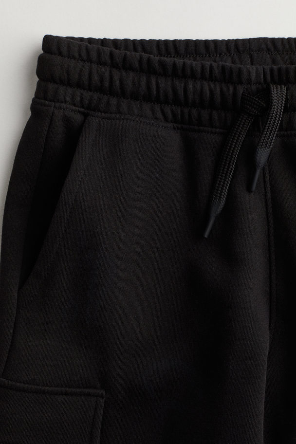 H&M Cargo-Sweatshorts Schwarz