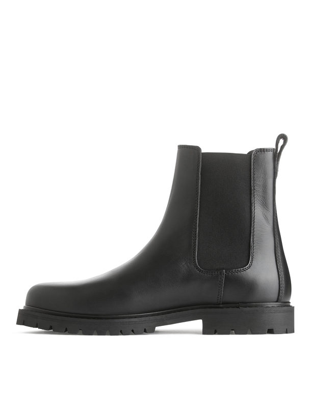 ARKET Leather Chelsea Boots Black