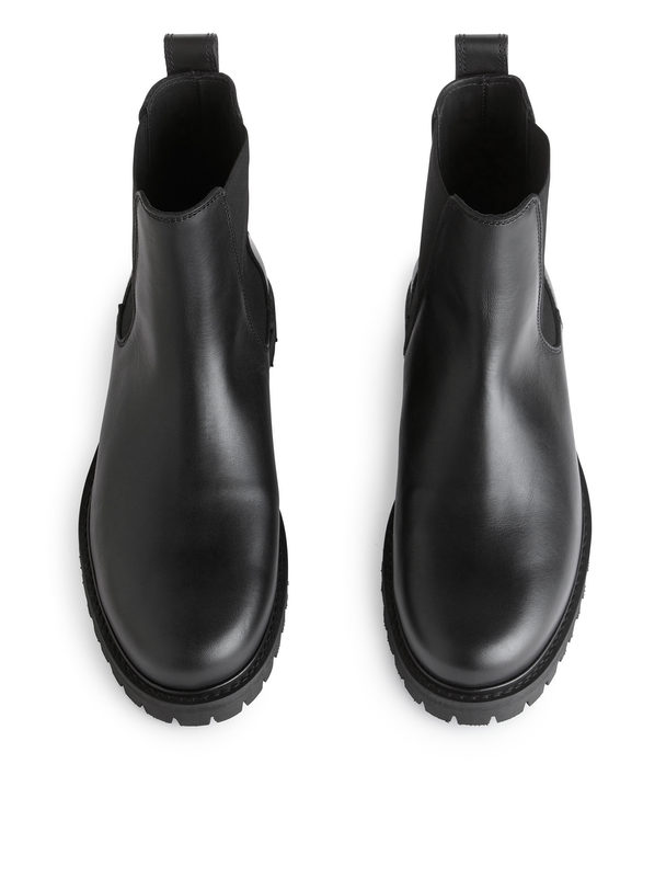 ARKET Leather Chelsea Boots Black