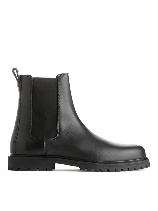 ARKET Chelsea-Boots aus Leder Schwarz