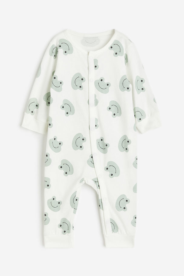 H&M Pyjamapakje Met Dessin Wit/kikkers