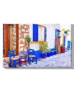 HOMEMANIA Fenster Bild - Städte und Landschaften - für Wohnzimmer, Zimmer - Mehrfarbig aus Polyester, Holz, 45 x 3 x 70 cm,