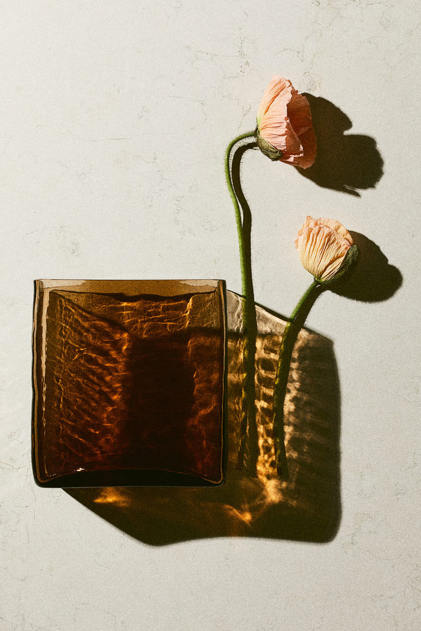 H&M HOME Textured Glass Vase Amber