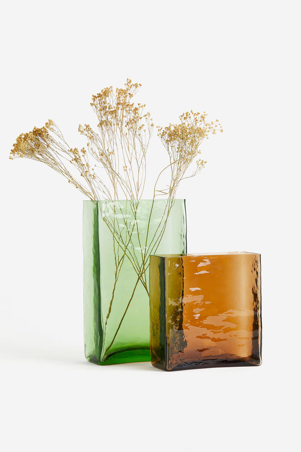 H&M HOME Textured Glass Vase Amber