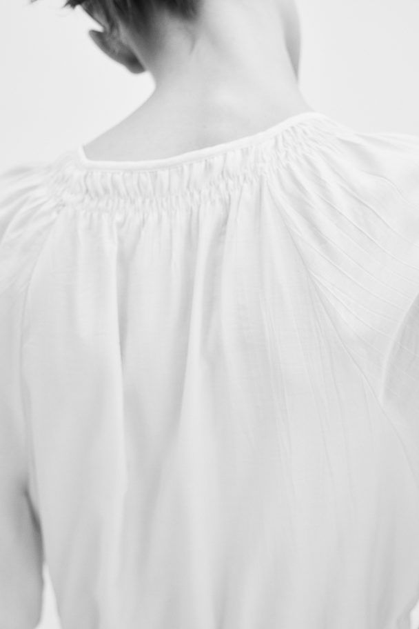 H&M Smock-detail Dress Cream