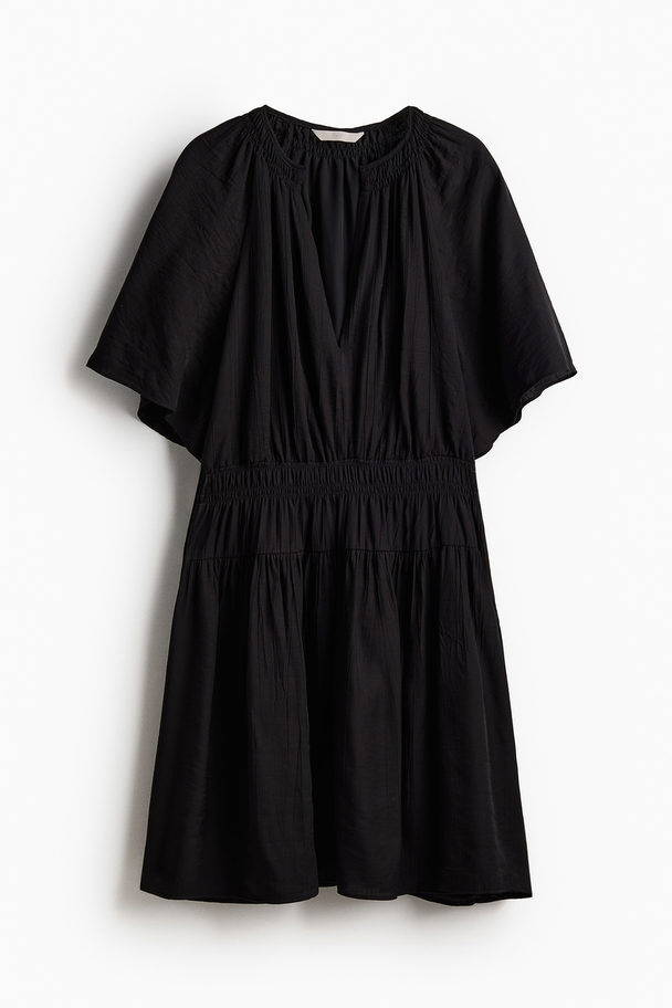 H&M Smock-detail Dress Black