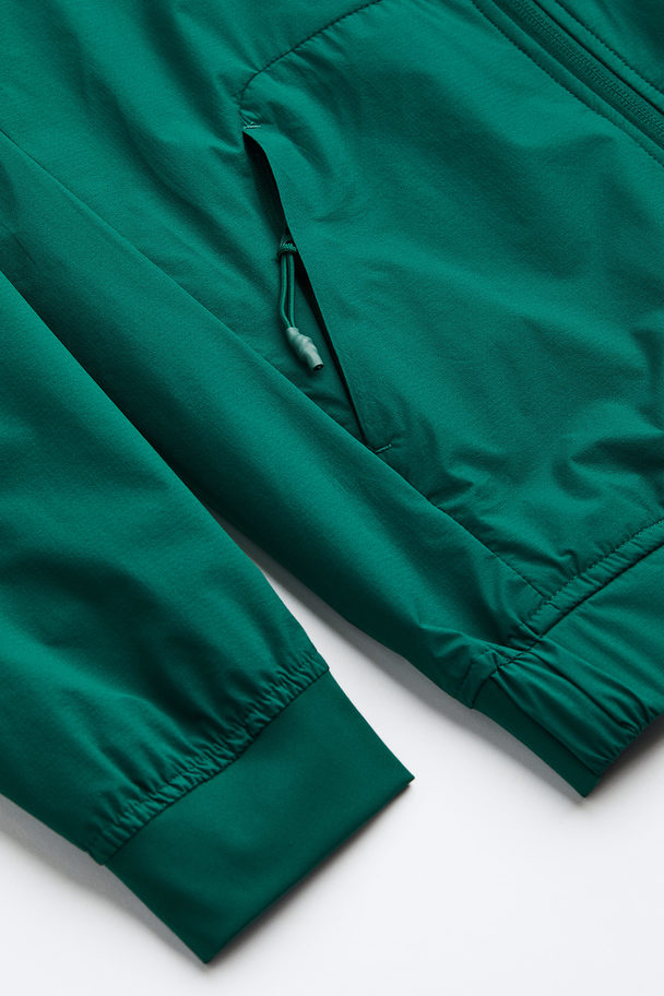 H&M Water-repellent Running Jacket Dark Green