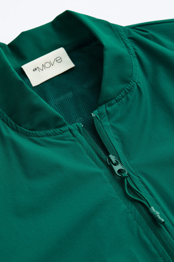 H&M Water-repellent Running Jacket Dark Green