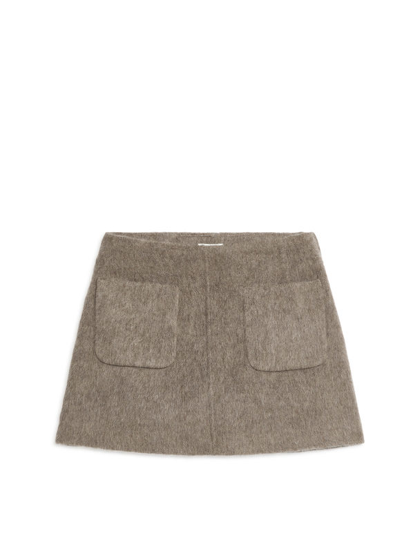 ARKET Wool Mini Skirt Mole