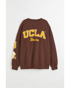 Oversized Sweatshirt Med Tryk Mørkebrun/ucla