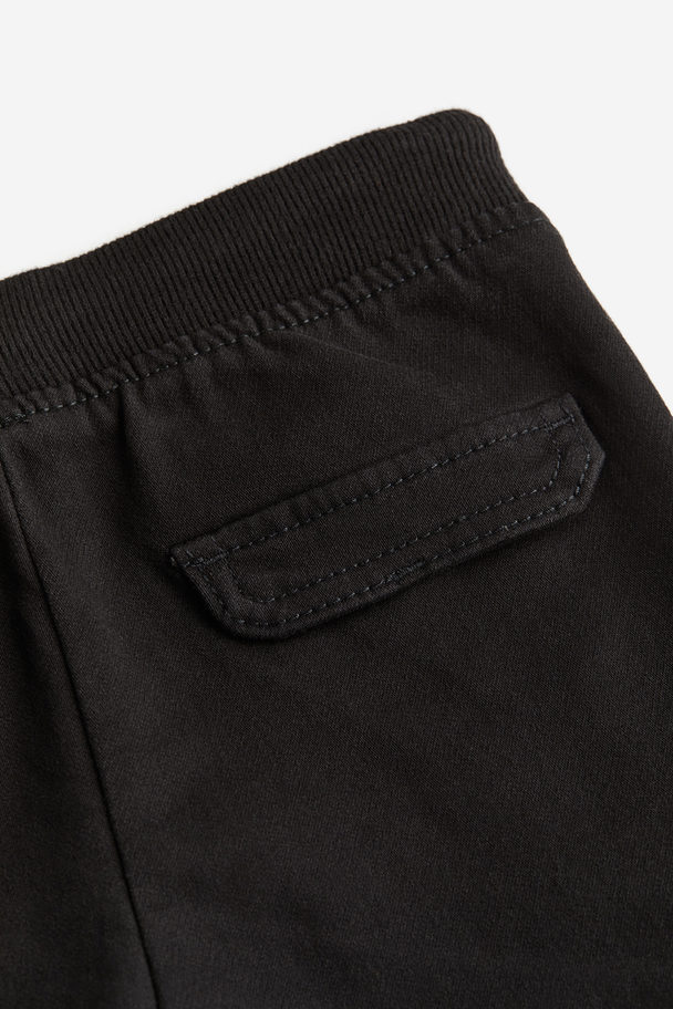 H&M Slim Fit Cargo Trousers Black