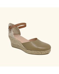 Jute Amorgos Khaki Leather Sandals