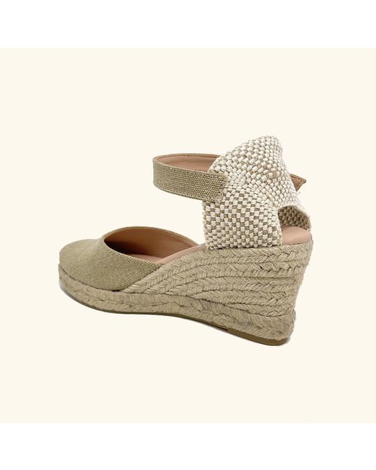Hanks Amorgos Jute Beige Leather And Textile Sandals
