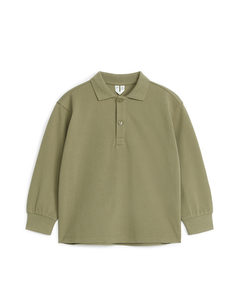 Cotton Polo Shirt Khaki Green