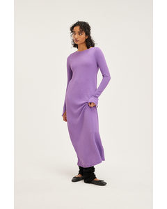 Long Sleeved Textured Dress Lilac