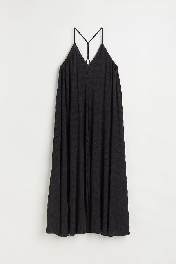 H&M Wide Jersey Dress Black