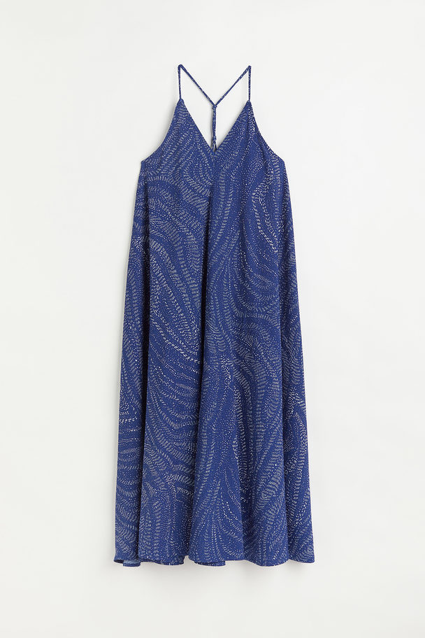 H&M Wide Jersey Dress Bright Blue/patterned