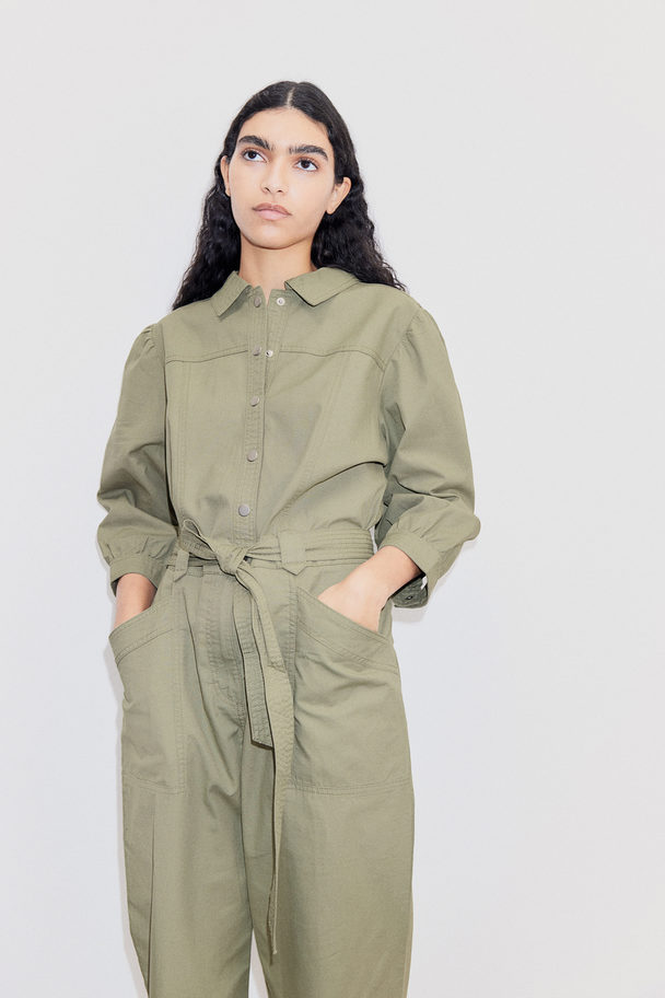 H&M Utilityjumpsuit Kakigroen