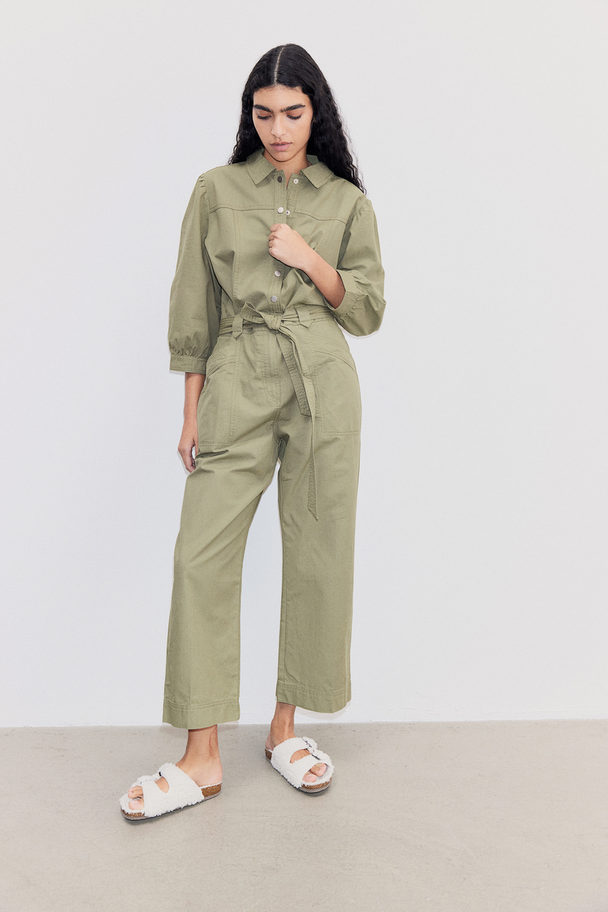 H&M Utility Jumpsuit Khaki Green