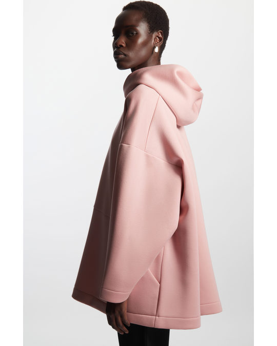 COS Oversized Scuba Hoodie Pale Pink